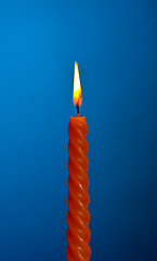 Image showing Candle On Blue