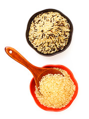 Image showing Bowls Of Raw Rice