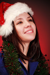 Image showing christmas girl in santa hat
