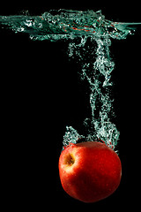 Image showing Apple Falling To Water