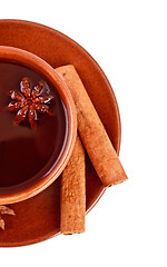 Image showing tea with cinnamon sticks and star anise