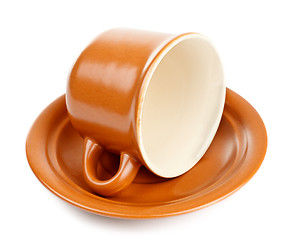 Image showing coffee cup with saucer