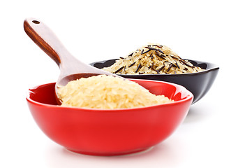 Image showing Bowls Of Raw Rice