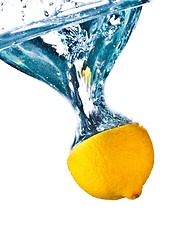 Image showing Lemon In Water Splash