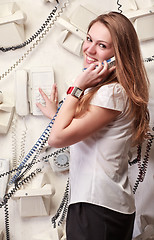 Image showing woman talking on phone