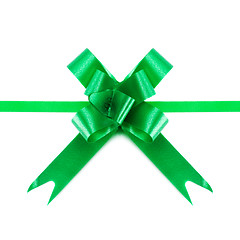 Image showing Green Bow And Ribbons