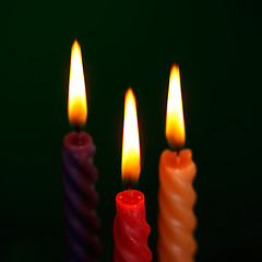Image showing Three Candles On Black