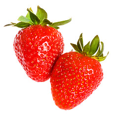 Image showing Two Strawberries