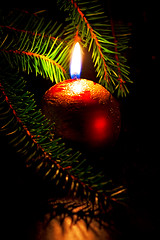 Image showing christmas card with candle