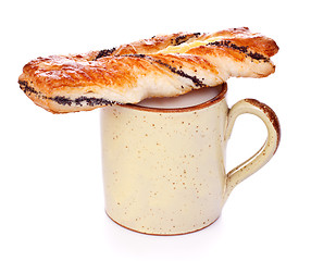 Image showing Poppy Pie and Mug of Milk