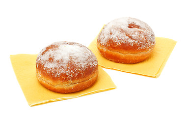 Image showing two donuts in powdered sugar