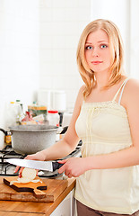 Image showing Cute Girl Cooking