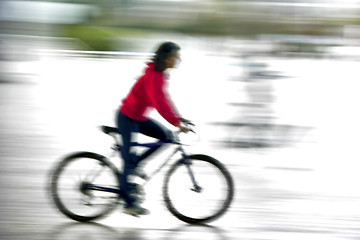 Image showing riding a bike