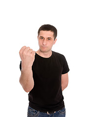 Image showing man in black T-shirt