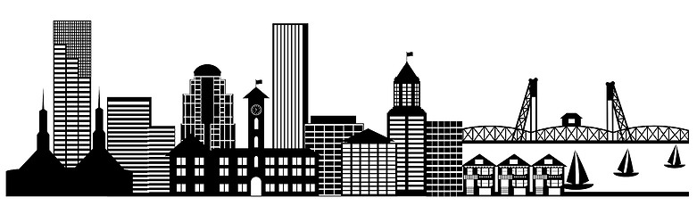 Image showing Portland City Skyline Panorama Clip Art