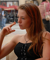 Image showing smoking teenager