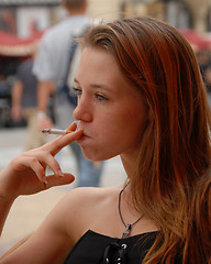 Image showing smoking girl