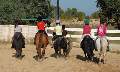 Image showing children and ponies