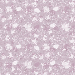 Image showing Seamless pink floral pattern