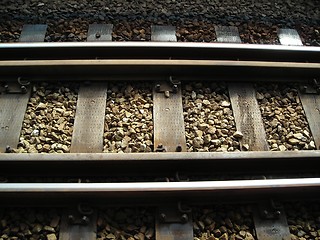Image showing Closeup MRT Train Tracks