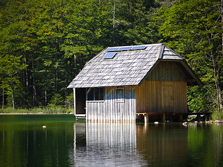 Image showing Fishing lodge with Solar array