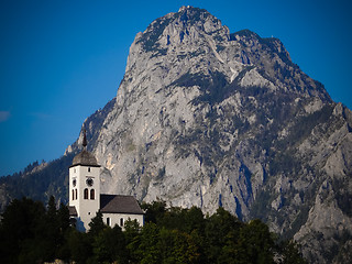 Image showing Chapel next to mountain