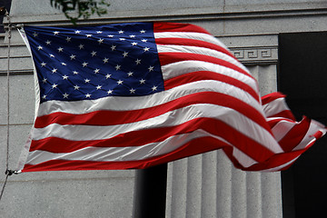 Image showing American Flag blowing in the breeze