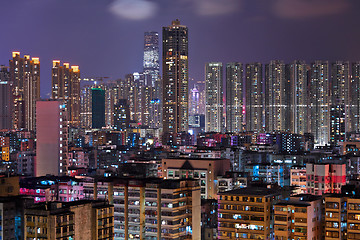 Image showing Hong Kong crowded urban city at night