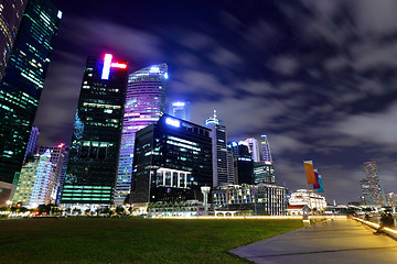 Image showing Singapore city skyline at night