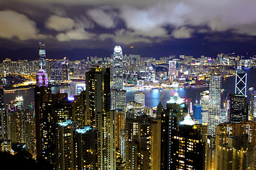 Image showing Hong Kong view from the peak at night