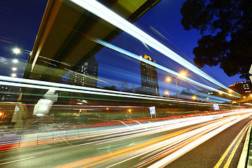 Image showing city in night with busy traffic