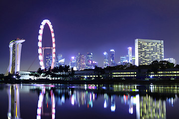 Image showing Singapore city at night