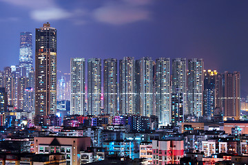 Image showing Hong Kong with crowded buildings at night