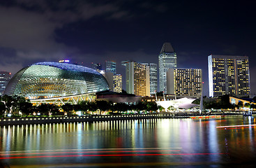 Image showing Singapore city skyline at night