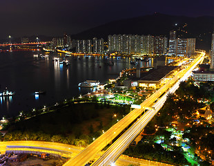 Image showing urban with traffic at night