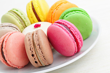 Image showing colorful french macarons