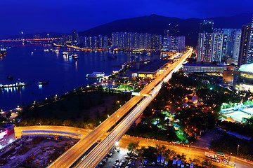 Image showing highway system in city at night