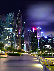 Image showing Singapore city skyline at night