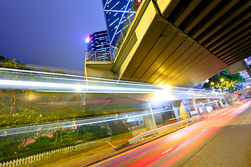 Image showing urban city with car light