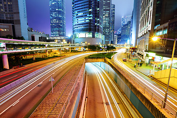 Image showing traffic in city at night