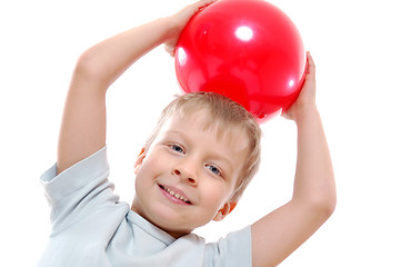 Image showing active child  with a ball