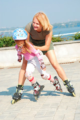 Image showing child on inline rollerblade skates