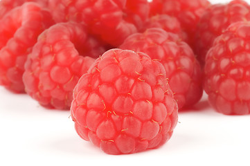 Image showing Arrangement of Fresh Ripe Perfect Raspberry