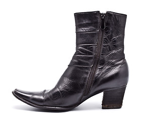 Image showing Black Leather Female Boots