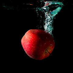 Image showing Apple Falling To Water