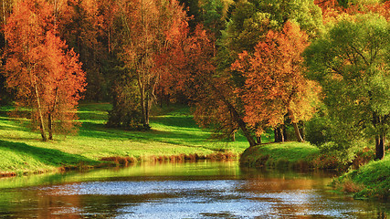 Image showing Autumn on a Lake