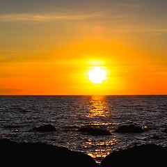 Image showing Sunset over Andaman Sea