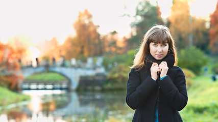 Image showing Girl on River Shore