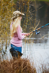 Image showing Woman Fishing