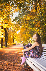Image showing Girl on Bench